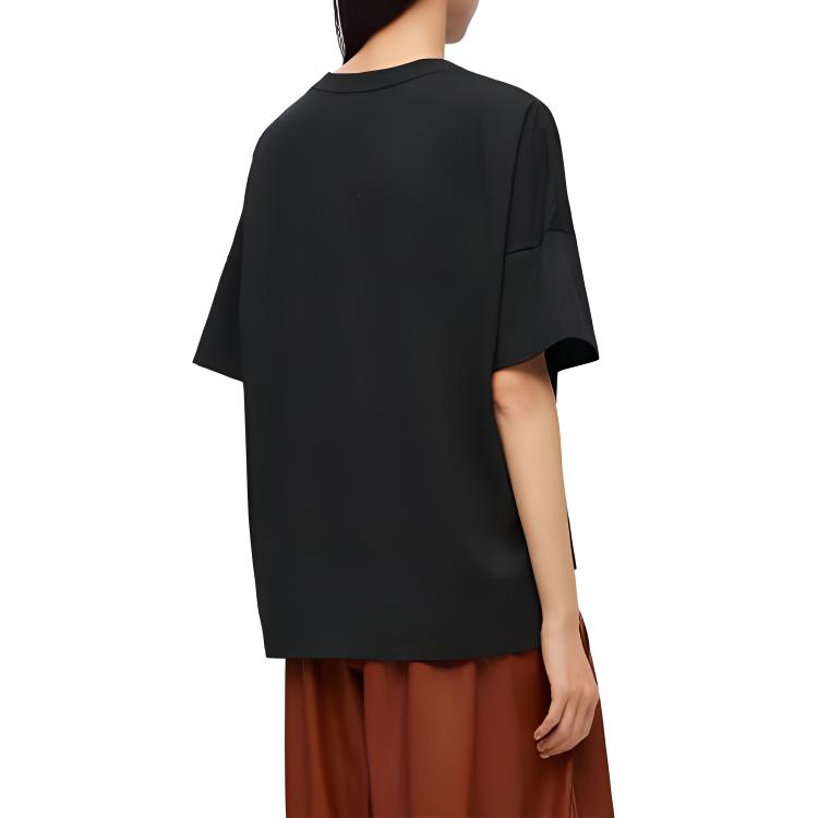 Shop (W) LOEWE Kaos Hitam Oversized Crewneck Polos S359Y22X58-1100