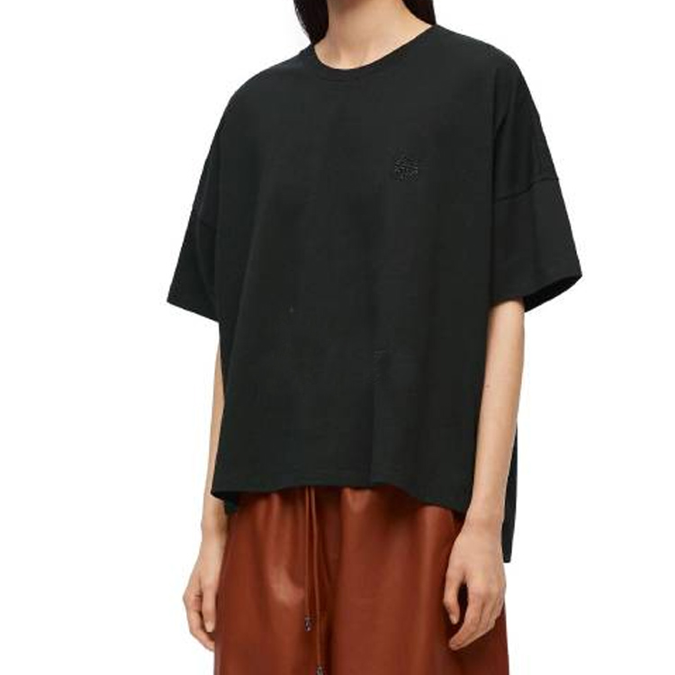 Purchase (W) LOEWE Kaos Hitam Oversized Crewneck Polos S359Y22X58-1100