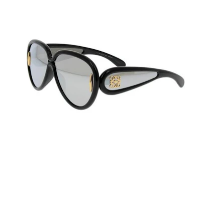 (Women) LOEWE Black Pilot Sunglasses with Contrast Design Acetate Frame. LW40132I01C