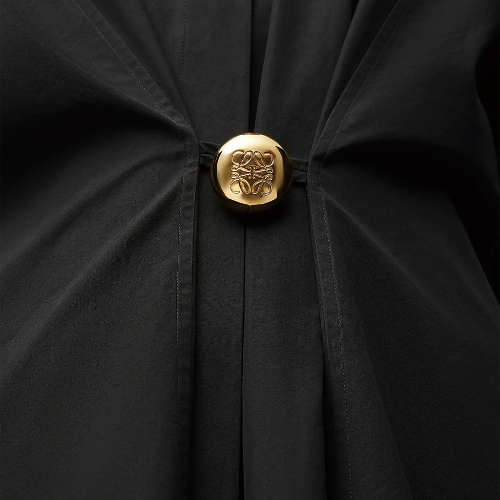 Purchase (W) 로에베 블랙 숏슬리브 러치드 미니 드레스 FW24 S359Y09XEF-1100