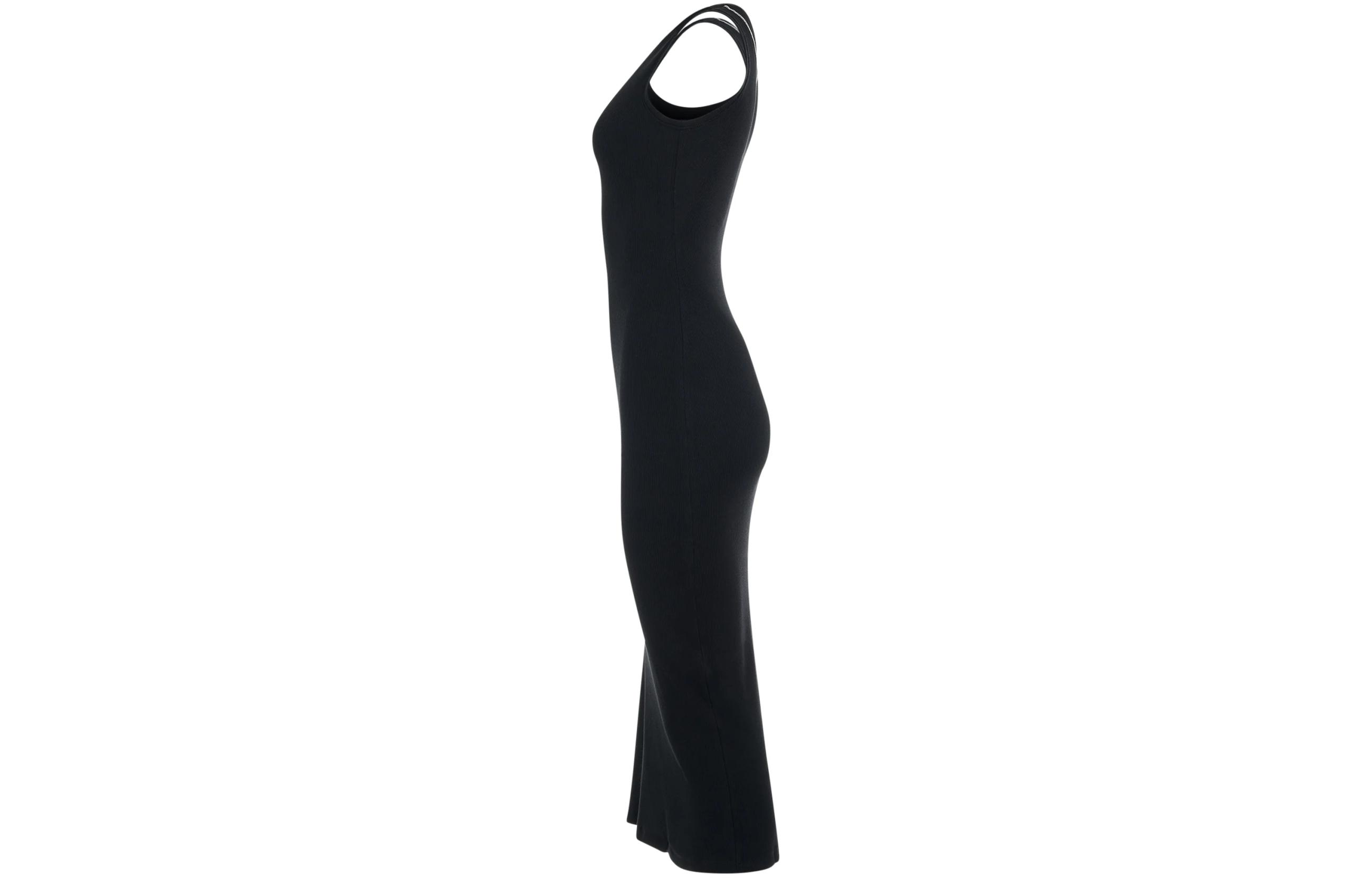 Purchase (Women) LOEWE  Black Sleeveless Midi Dress with Embroidered Logo and Cinched Waist. S359Y51X68-1100