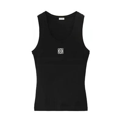 (Women) LOEWE Black Slim Fit Pullover Tank Top with Logo Embroidery. S359Y23X84-110