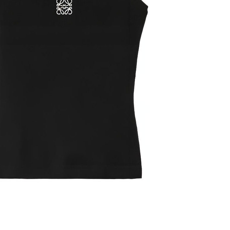 Cheap (W) Camiseta sin mangas ajustada negra LOEWE con bordado de logo. S359Y23X84-110