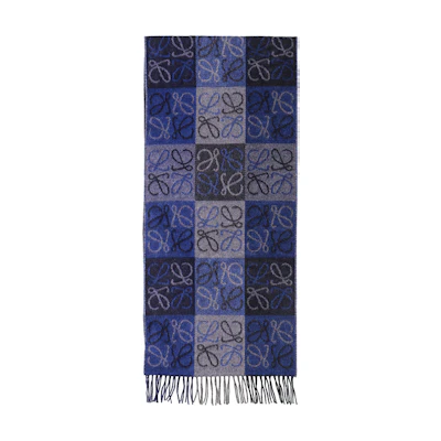 (Women) LOEWE Blue Knit Fringe Scarf F810487X175100