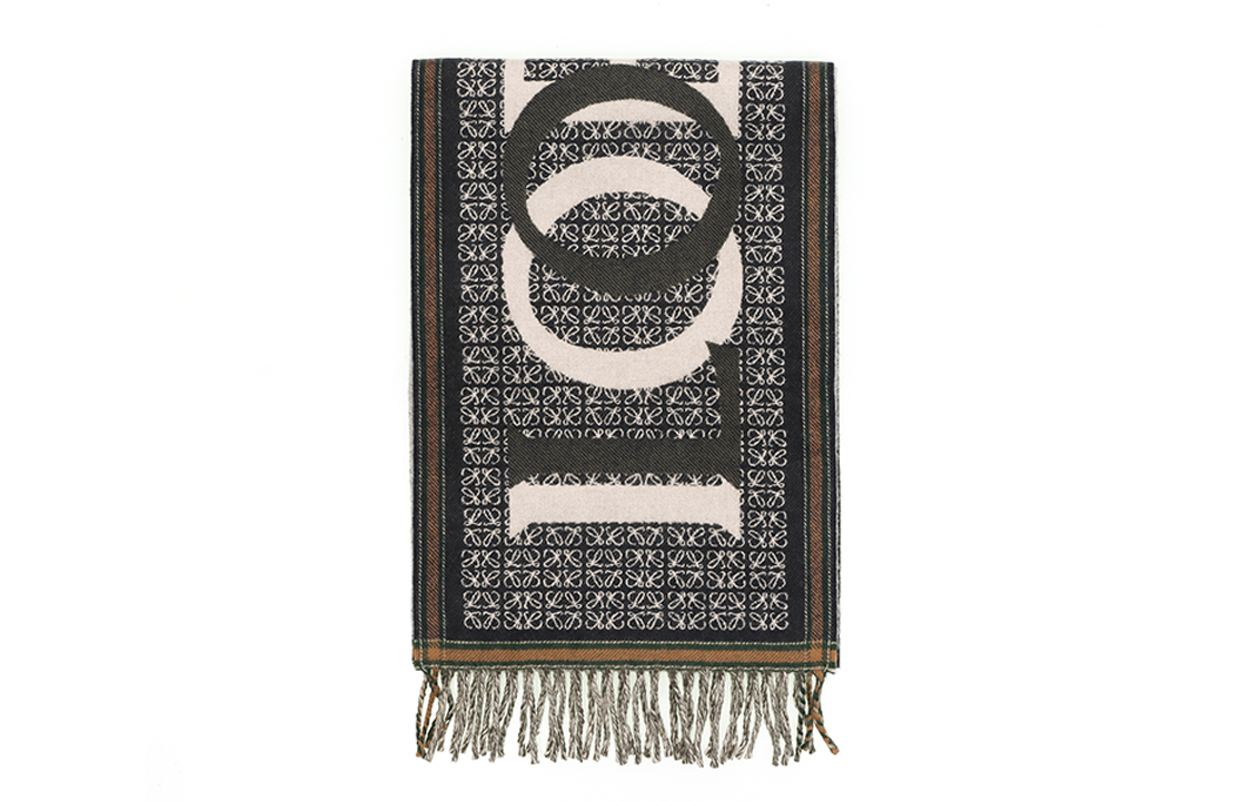 Order (W) LOEWE 藍色圍巾搭配圖案化標誌設計 F606257X515110