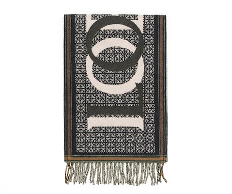 (W) LOEWE 藍色圍巾搭配圖案化標誌設計 F606257X515110 Order (W) LOEWE 藍色圍巾搭配圖案化標誌設計 F606257X515110