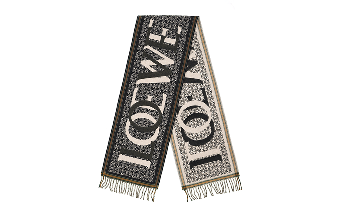 Lookbook (W) LOEWE 藍色圍巾搭配圖案化標誌設計 F606257X515110