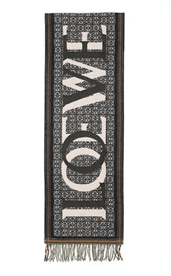 (W) LOEWE 藍色圍巾搭配圖案化標誌設計 F606257X515110 Shop (W) LOEWE 藍色圍巾搭配圖案化標誌設計 F606257X515110