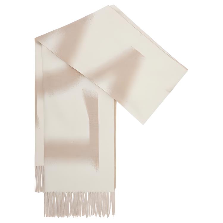 (Women) LOEWE  Brown Fringe Alphabet Wool Scarf F540257X18-2112