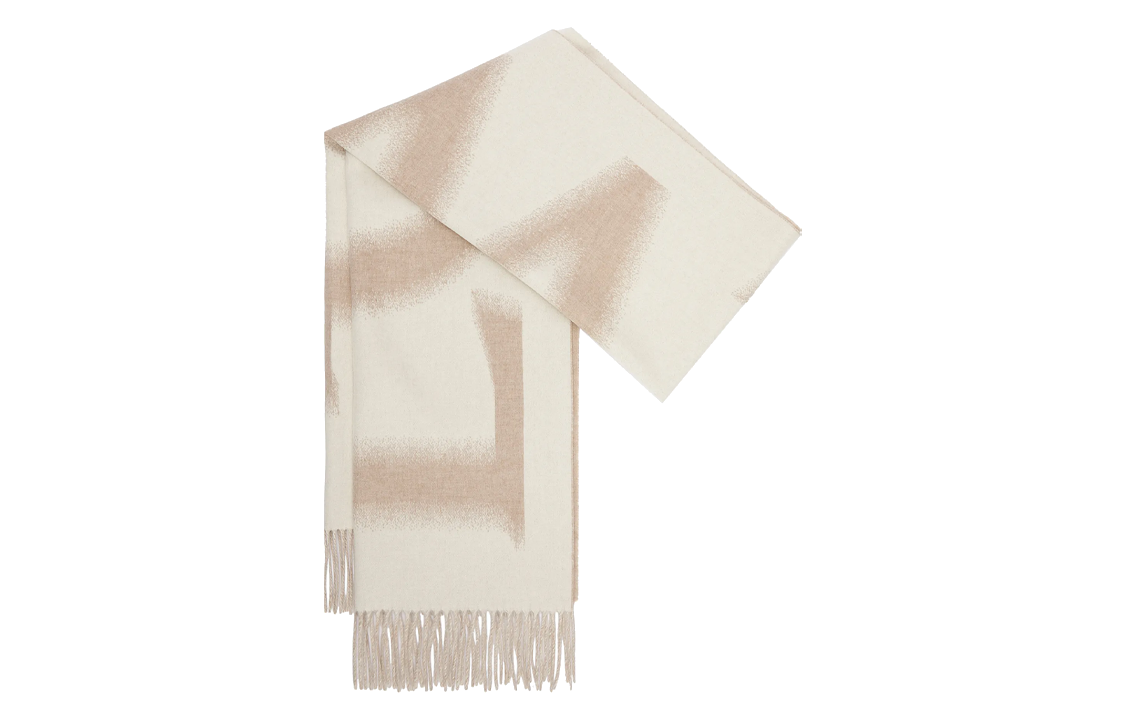 (Women) LOEWE  Brown Fringe Alphabet Wool Scarf F540257X18-2112 圖 2