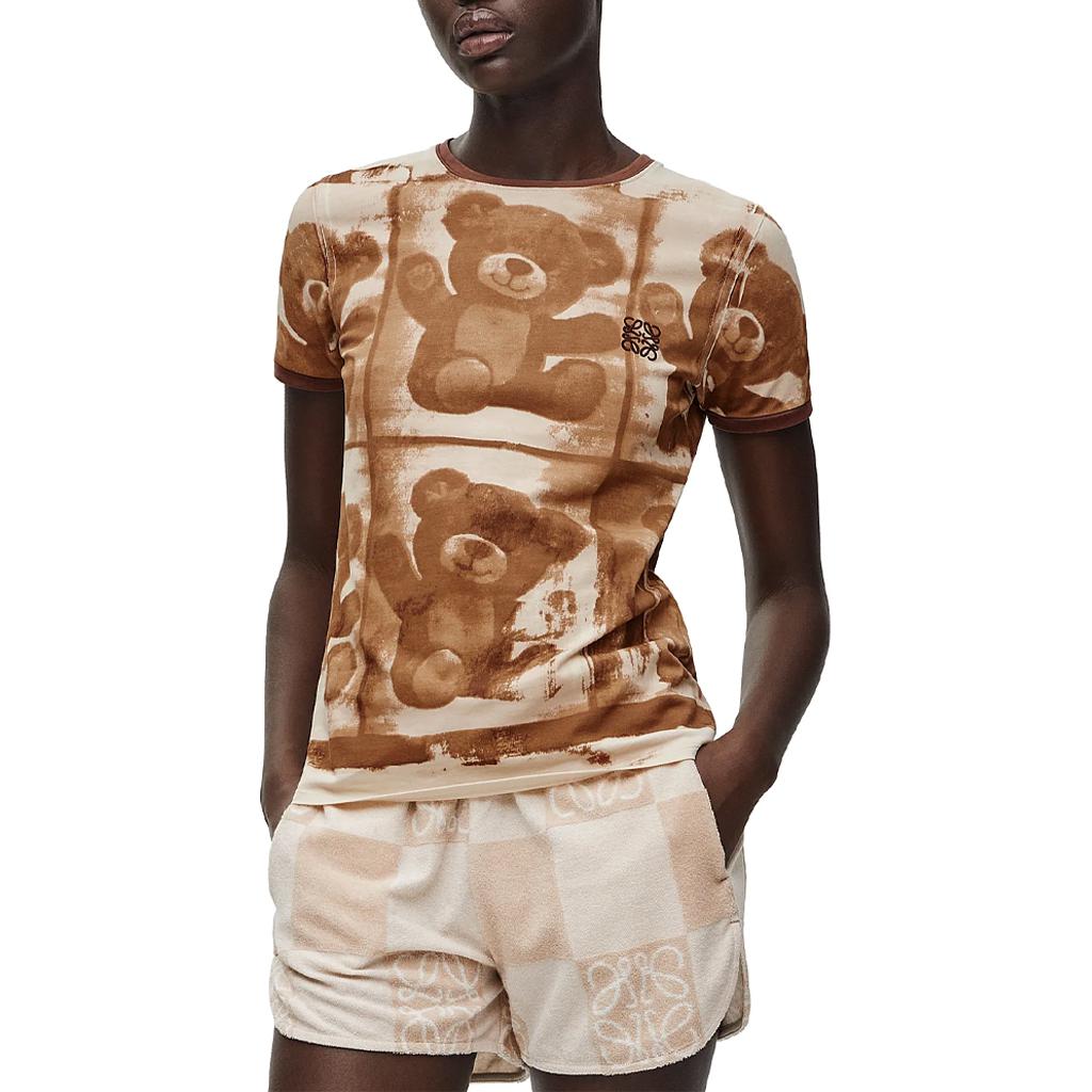 (Women) LOEWE  Brown Slim Fit Bear Graphic Crew Neck T-Shirt SS24 S616Y22X58-3428 圖 4