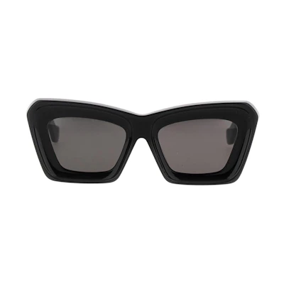 (Women) LOEWE Cat-Eye Acetate Black Sunglasses with Temple Details. LW40145F5