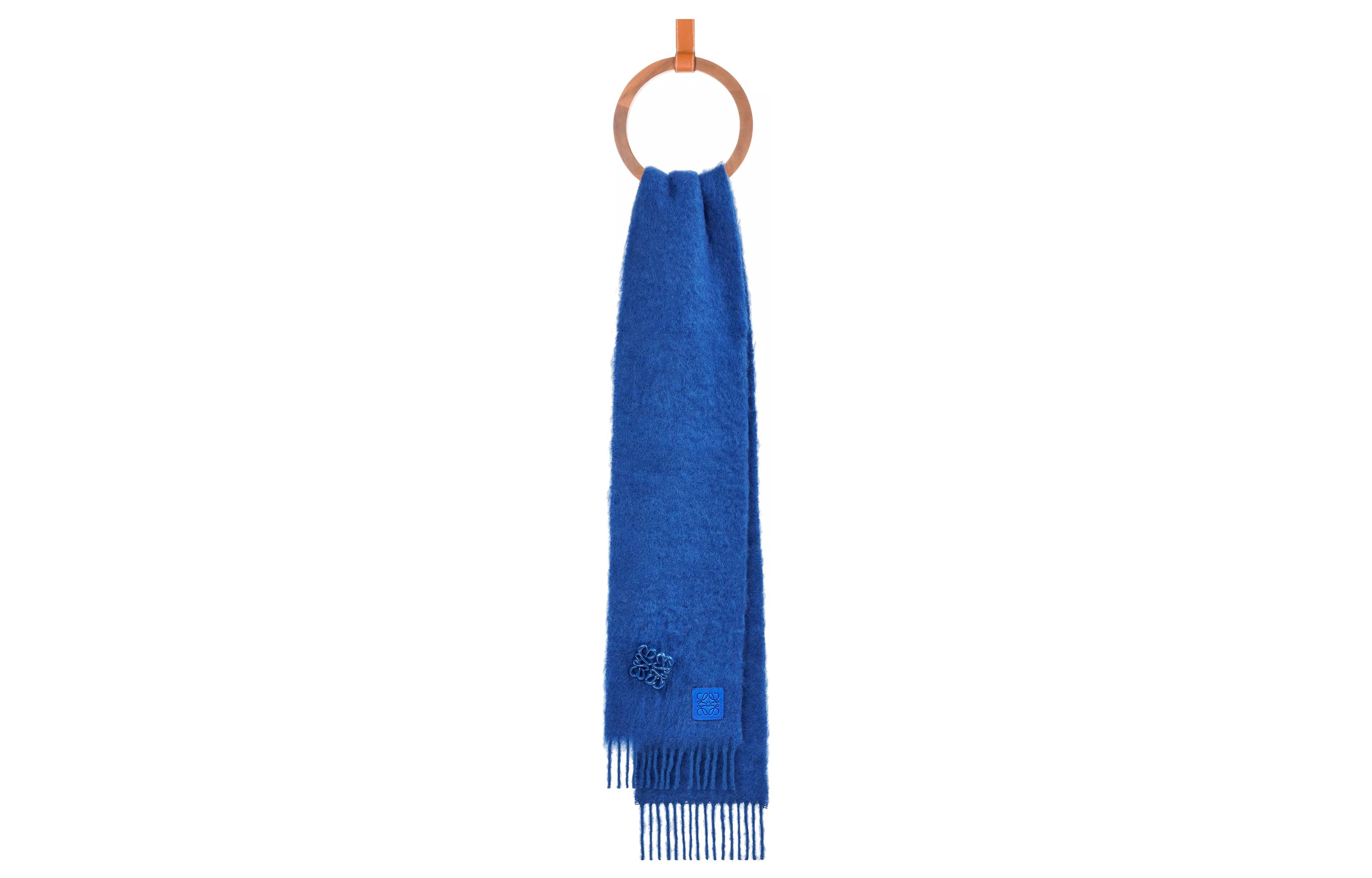 Order (Women) LOEWE  Fashion Logo Scarf with Brooch - Blue Wool F540257X02-5560