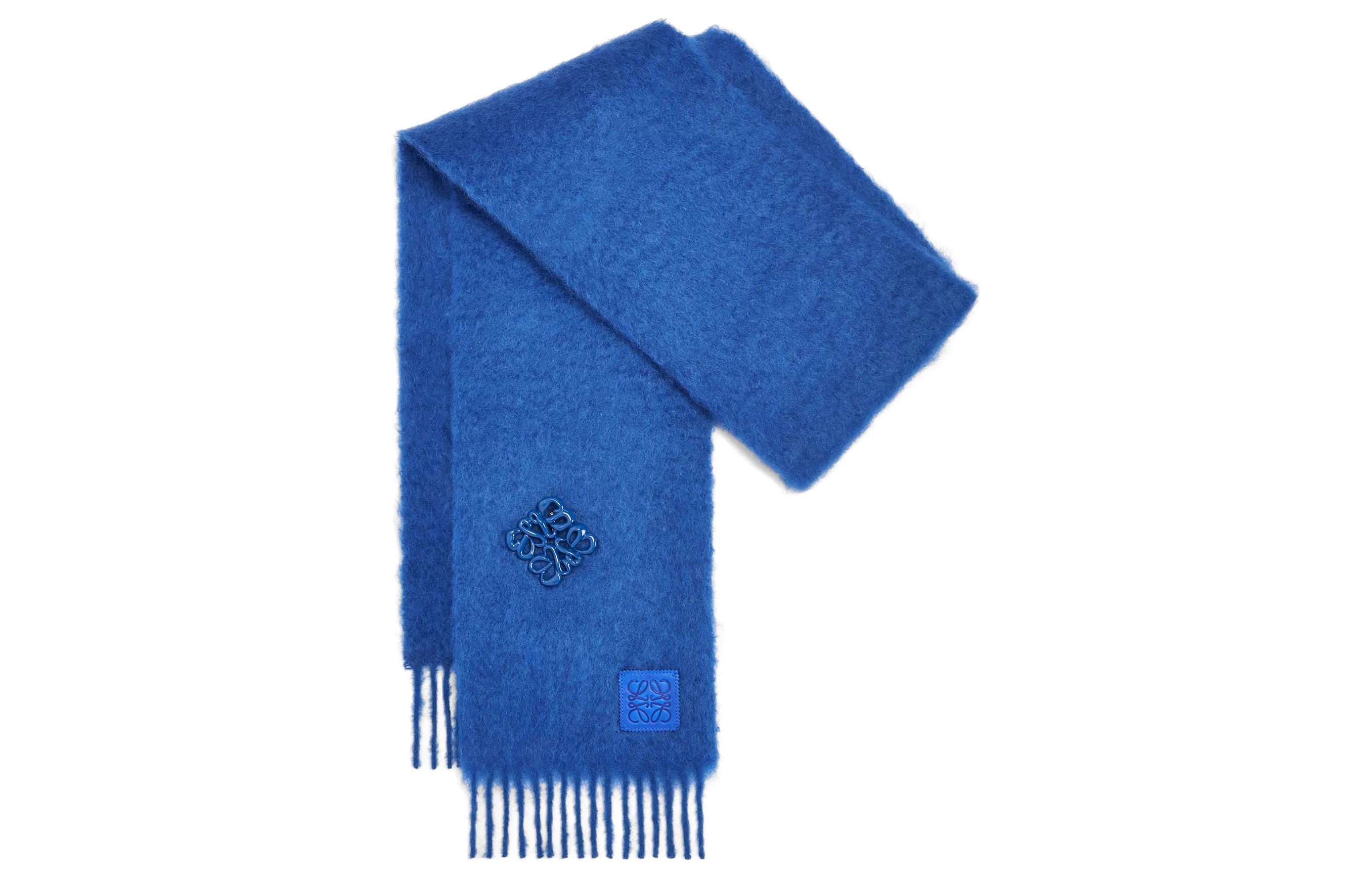 Lookbook (Women) LOEWE  Fashion Logo Scarf with Brooch - Blue Wool F540257X02-5560