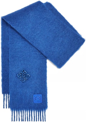 (Women) LOEWE Fashion Logo Scarf with Brooch - Blue Wool F540257X02-5560 Lookbook (Women) LOEWE Fashion Logo Scarf with Brooch - Blue Wool F540257X02-5560