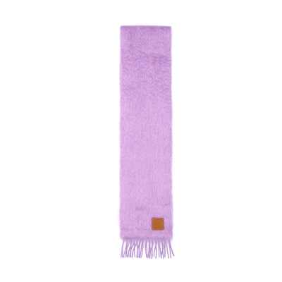 (Women) Loewe Fringe Edge Knitted Scarf Purple. F655254X01-6120