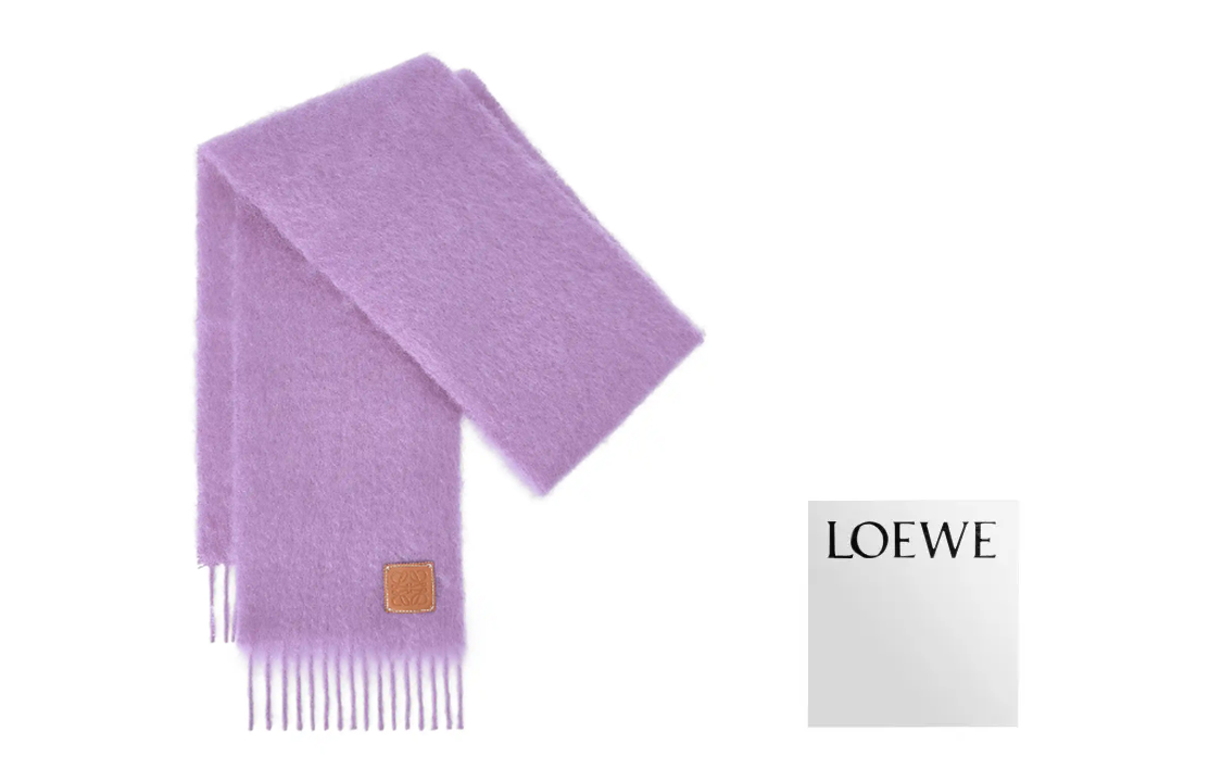 (Women) Loewe  Fringe Edge Knitted Scarf Purple. F655254X01-6120 圖 7