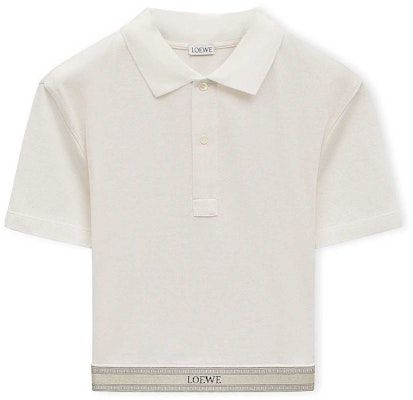 (W) ロエベ FW24 ホワイト ロゴ ジャカード 半袖 ポロシャツ. S359Y23XA5-2100 Buy (W) ロエベ FW24 ホワイト ロゴ ジャカード 半袖 ポロシャツ. S359Y23XA5-2100