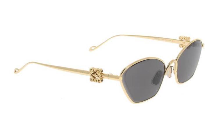 (Women) LOEWE  Gold Irregular Metal Frame Sunglasses. LW40115U3A