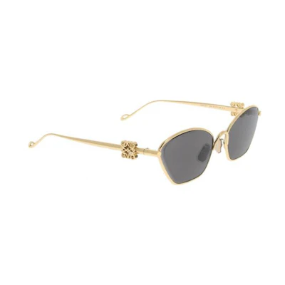 (Women) LOEWE Gold Irregular Metal Frame Sunglasses. LW40115U3A
