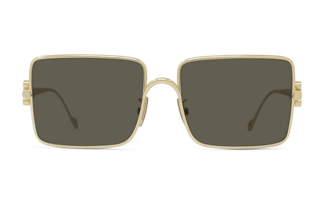 Lookbook (W) LOEWE 金色方形金属太阳镜带侧标志。 LW40106U30N