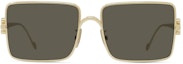 Lookbook (W) LOEWE 金色方形金属太阳镜带侧标志。 LW40106U30N