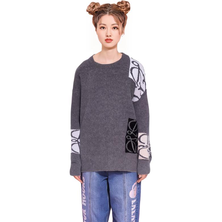 Purchase (W) LOEWE 灰色花卉印花圆领长袖毛衣. S359Y14KCY-1584