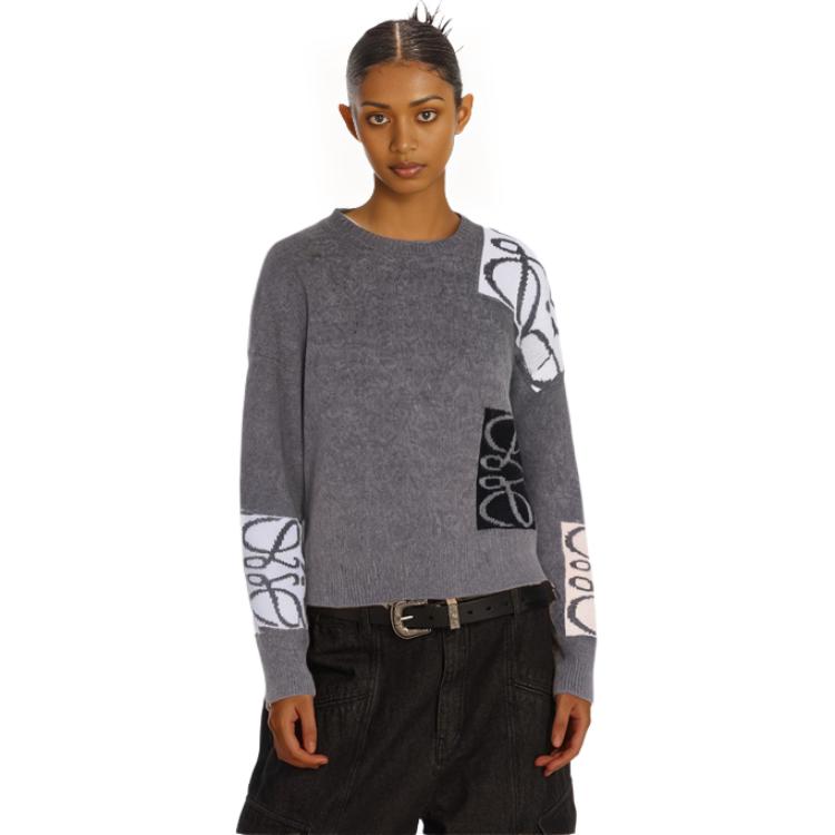 Details for (W) LOEWE 灰色花卉印花圆领长袖毛衣. S359Y14KCY-1584