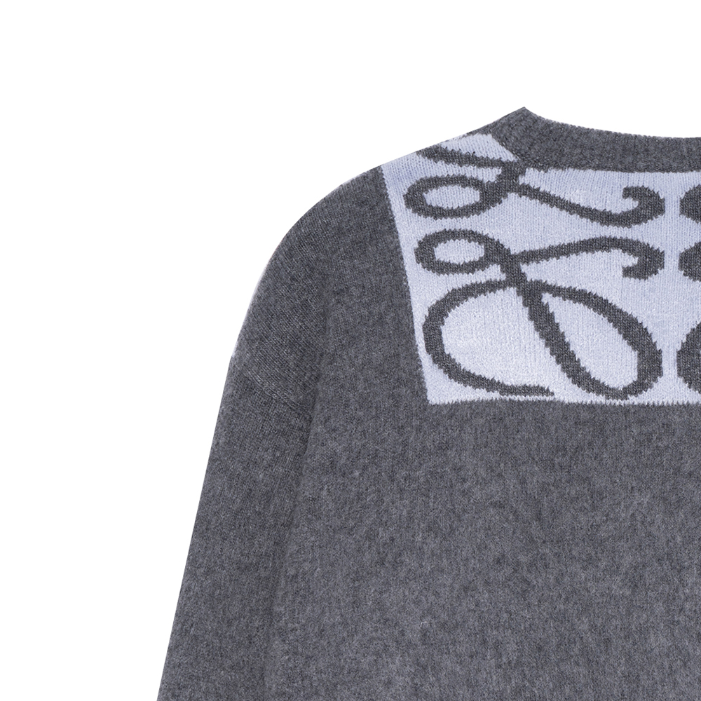 Sizing (W) LOEWE 灰色花卉印花圆领长袖毛衣. S359Y14KCY-1584