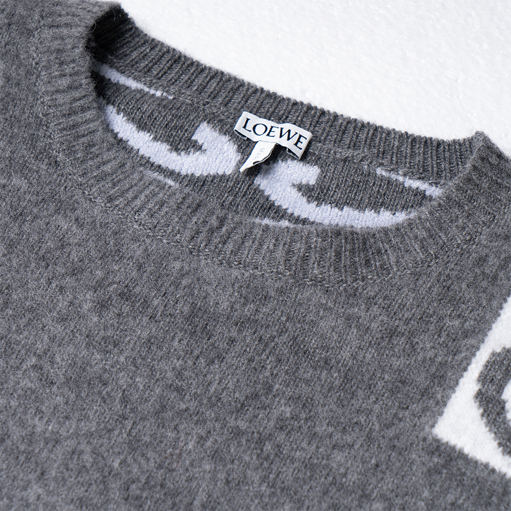 Cheap (W) LOEWE 灰色花卉印花圆领长袖毛衣. S359Y14KCY-1584