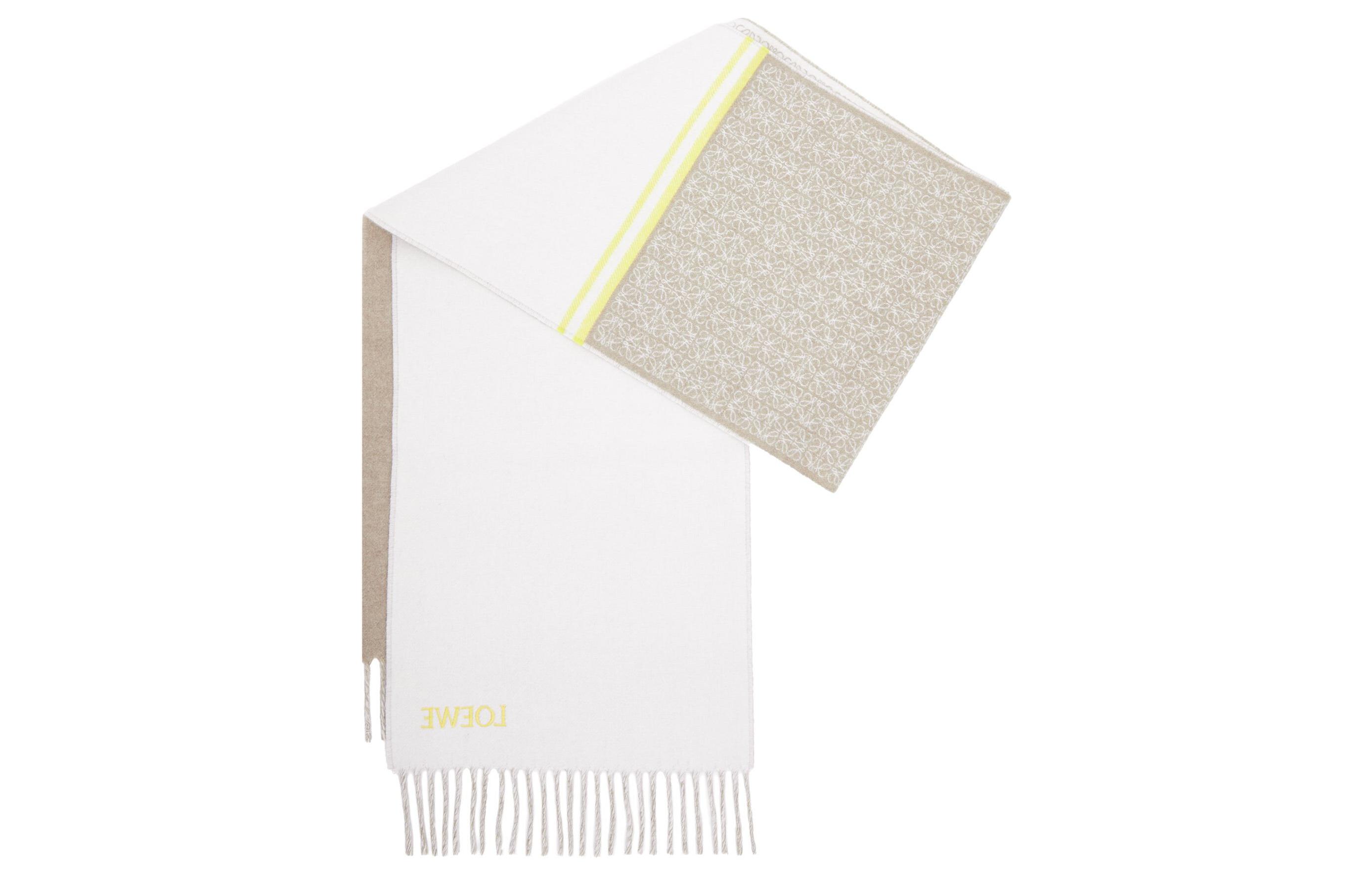 Shop (W) LOEWE 灰色针织围巾刺绣Logo. F606257XAI3494