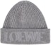 Order (Women) LOEWE Grey Wool Ribbed Beanie with Embroidered Logo. F540257X231120