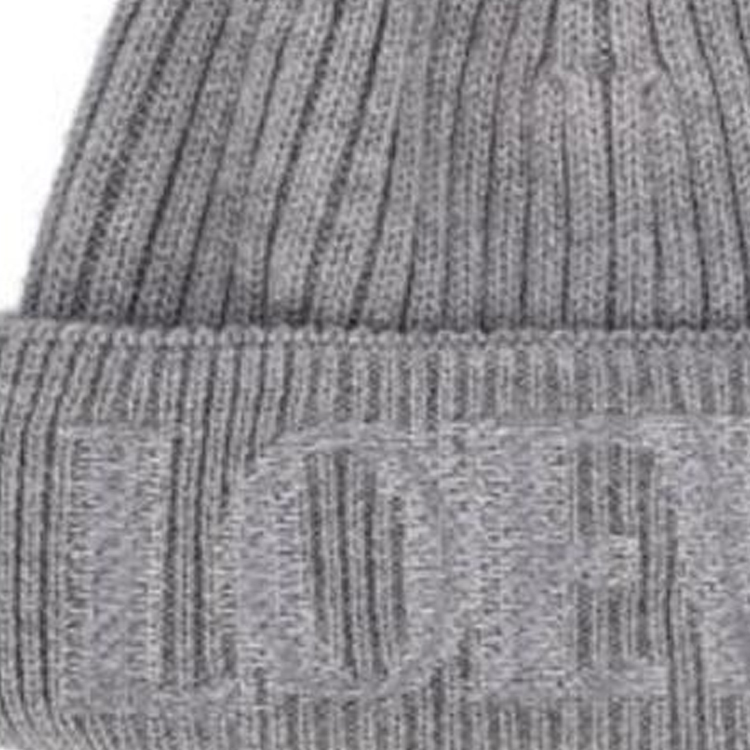 Shop (W) LOEWE Gorro de Lana Gris Acanalado con Logo Bordado. F540257X231120