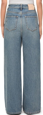 (W) ロエベ ハイウエスト ルーズ ワイドレッグ ボタン ジーンズ ブルー S540Y11X59-8438 Purchase (W) ロエベ ハイウエスト ルーズ ワイドレッグ ボタン ジーンズ ブルー S540Y11X59-8438