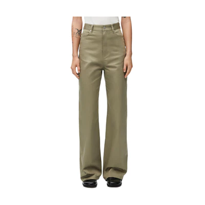 (Women) LOEWE High-Waisted Slim Fit Zipper Casual Pants Army Green S540Y04XHI-4430