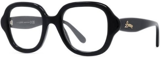 (Women) LOEWE Irregular Acetate Optical Glasses with Logo Temples - Black. LW50075ILINEACURVY001NERO (Women) LOEWE Irregular Acetate Optical Glasses with Logo Temples - Black. LW50075ILINEACURVY001NERO