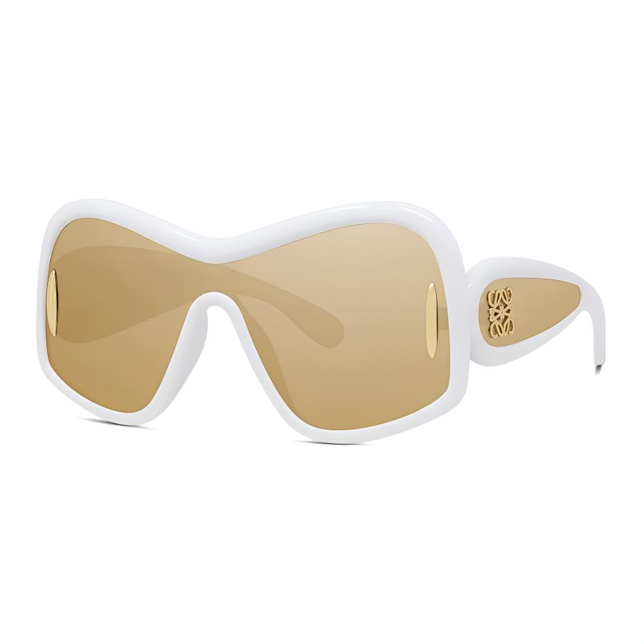 (Women) LOEWE  Irregular Shape Acetate Sunglasses with Logo Detail - White LW40131I-25G