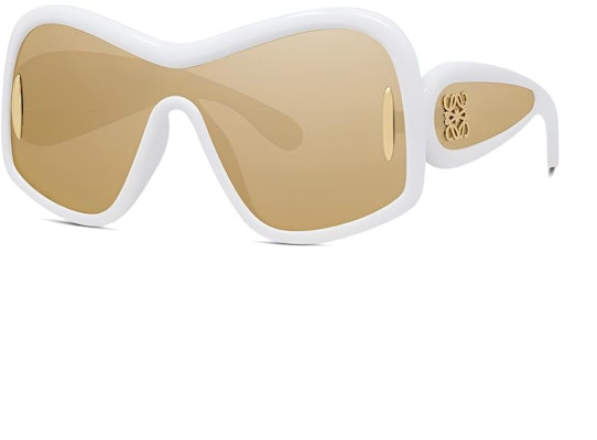 (W) LOEWE 不规则形状框白色太阳眼镜带标志细节 LW40131I-25G Buy (W) LOEWE 不规则形状框白色太阳眼镜带标志细节 LW40131I-25G
