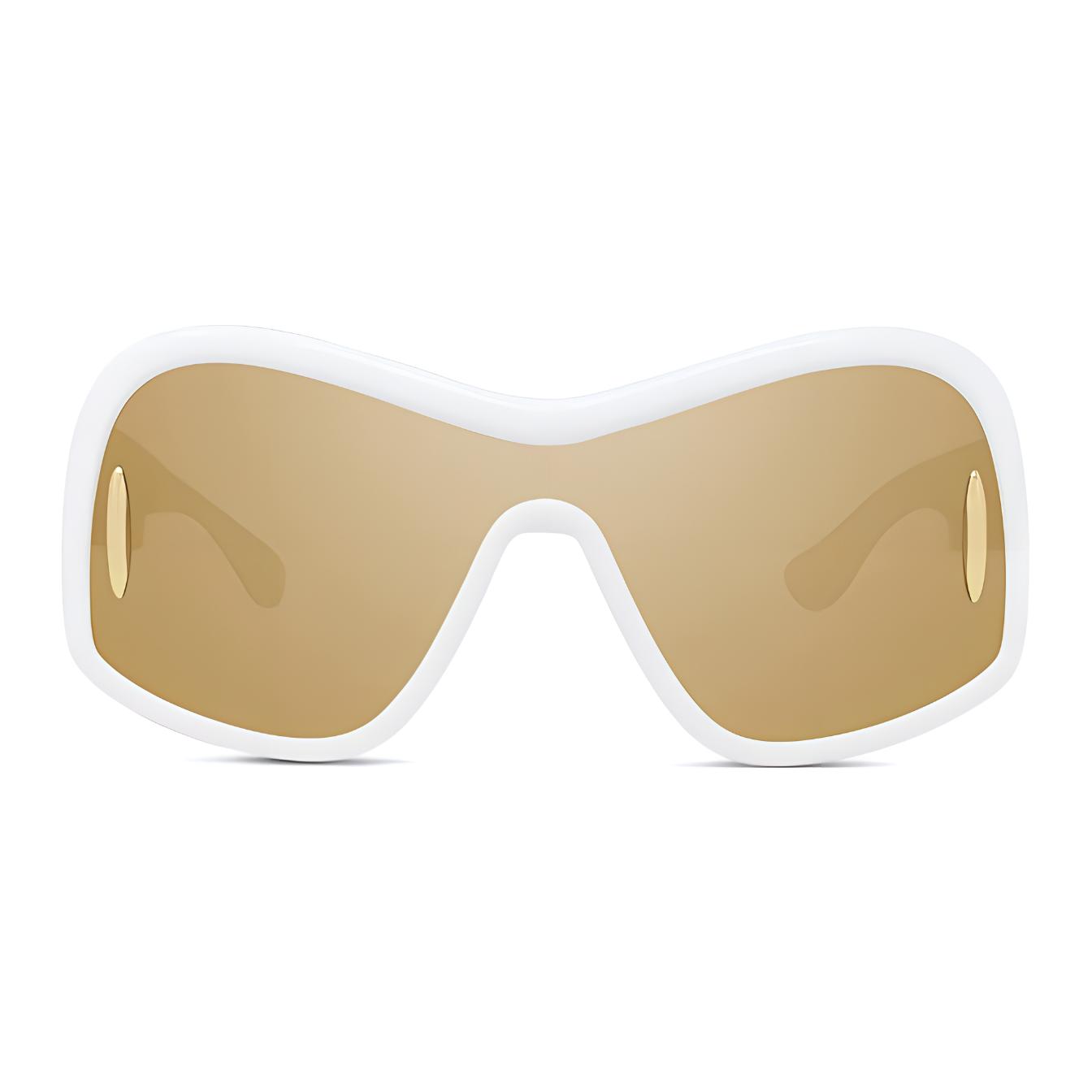 Lookbook (W) LOEWE 不规则形状框白色太阳眼镜带标志细节 LW40131I-25G