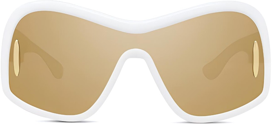 (W) LOEWE 不规则形状框白色太阳眼镜带标志细节 LW40131I-25G Lookbook (W) LOEWE 不规则形状框白色太阳眼镜带标志细节 LW40131I-25G