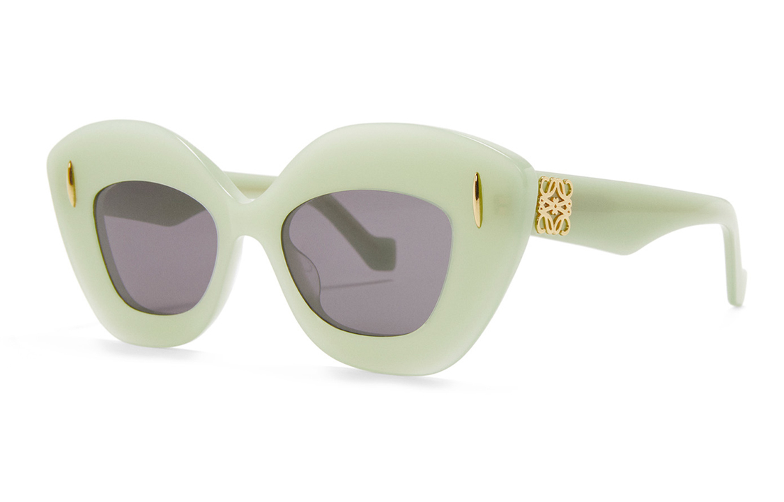 (Women) LOEWE  Irregular Shape Green Sunglasses with Logo Detail. G736SUNX028566