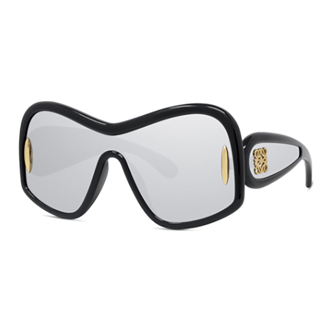 (Women) LOEWE  Irregular Shaped Black Sunglasses with Logo Temples. LW40131I01C 圖 2