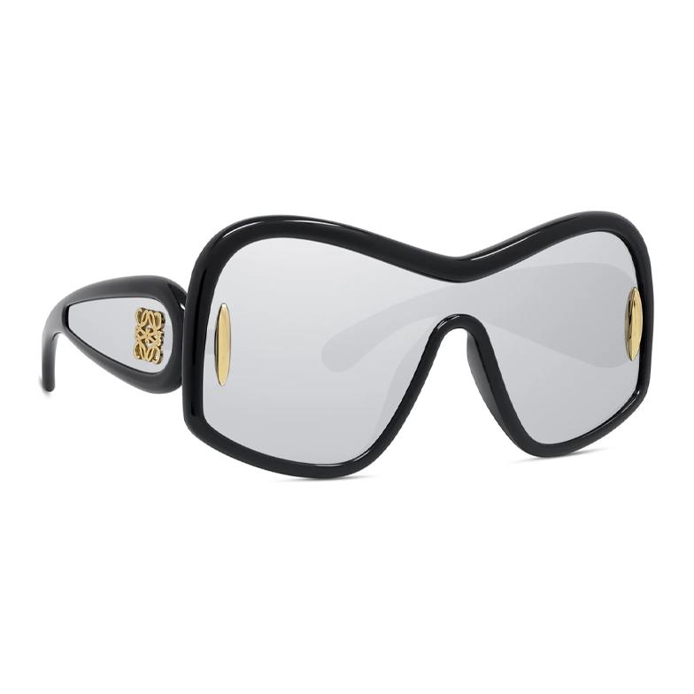 (Women) LOEWE  Irregular Shaped Black Sunglasses with Logo Temples. LW40131I01C 圖 4