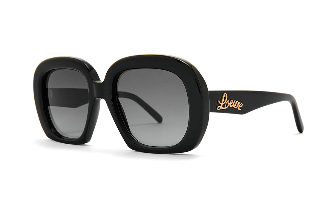 (Women) LOEWE  Irregular Shaped Sunglasses with Letter Design in Black. G776487X02-1100