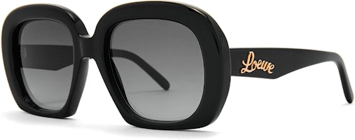(Women) LOEWE Irregular Shaped Sunglasses with Letter Design in Black. G776487X02-1100 (Women) LOEWE Irregular Shaped Sunglasses with Letter Design in Black. G776487X02-1100