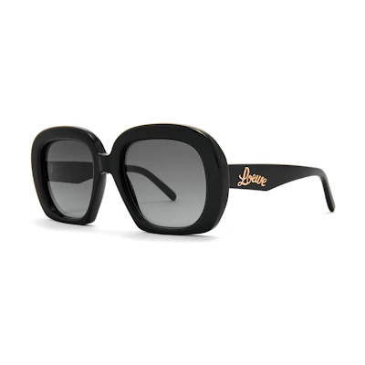 (Women) LOEWE Irregular Shaped Sunglasses with Letter Design in Black. G776487X02-1100