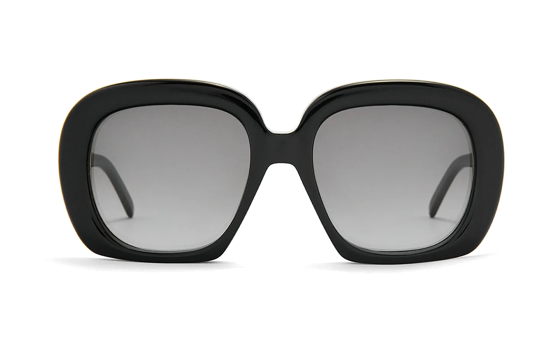 Lookbook (W) LOEWE 不规则字母设计黑色太阳镜。 G776487X02-1100