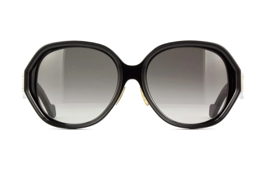 Lookbook (W) LOEWE 不规则防风黑色太阳镜。 LW40080u