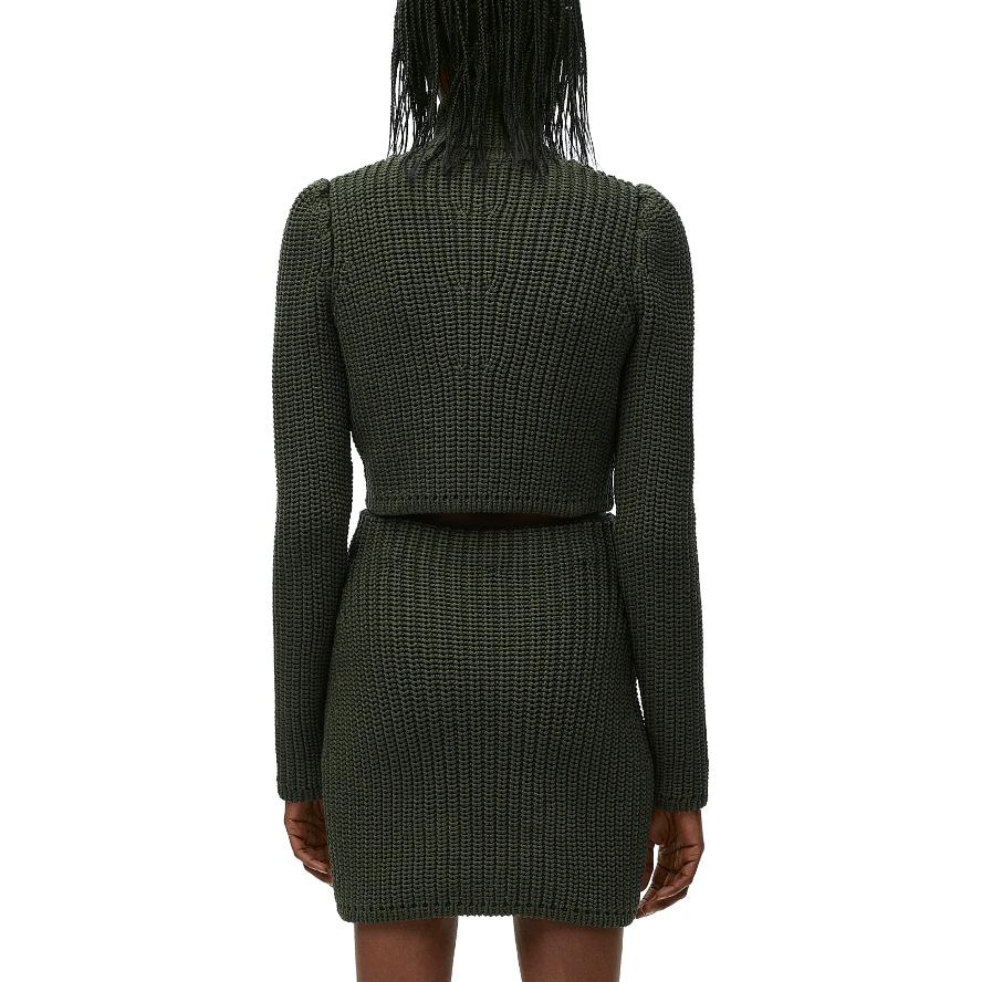 Shop (W) 로에베 카키 그린 골지 니트 롱슬리브 가디건 FW24. S359Y17K93-4160