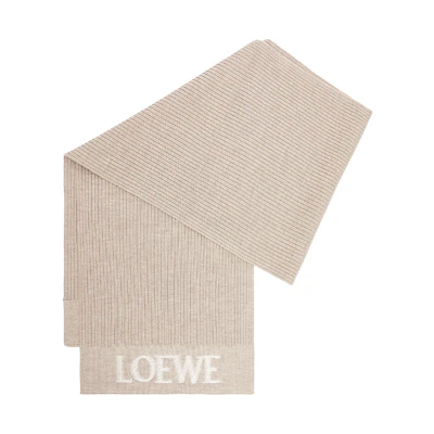 (Women) LOEWE Knitted Ribbed Wool Scarf Beige F540257X22-2140